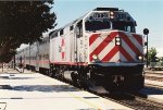 Outbound commuter approaches the station